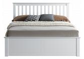 4ft6 Double Malmo White Wooden Ottoman Lift Up Storage Bed Frame 4